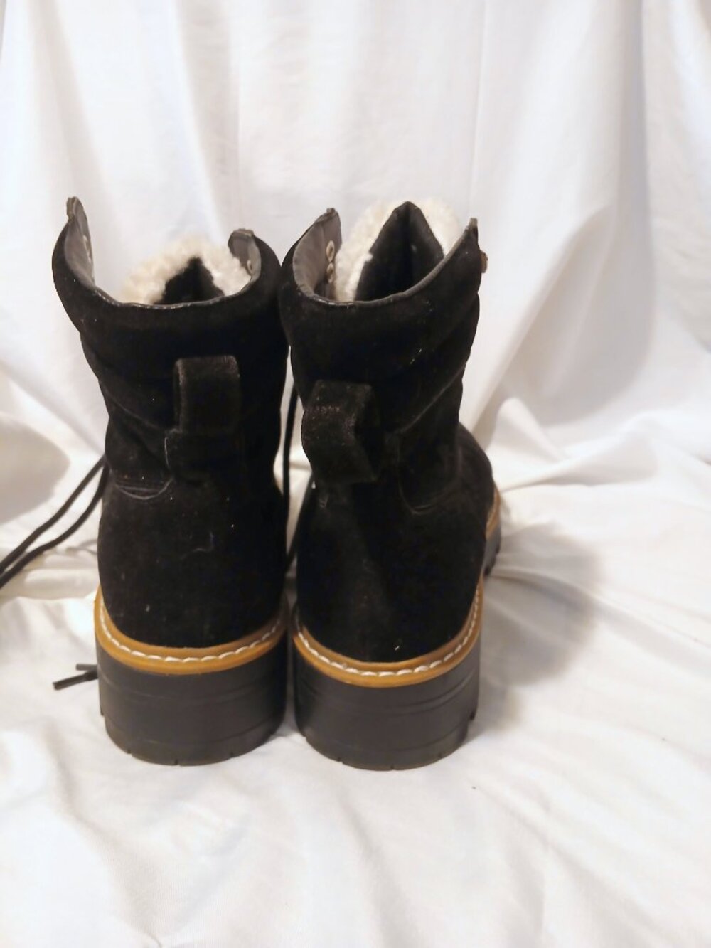 Time And Tru Combat-Style Boots 9 Cozy Cold Weather Hiking Casual Memory Foam - Picture 4 of 7
